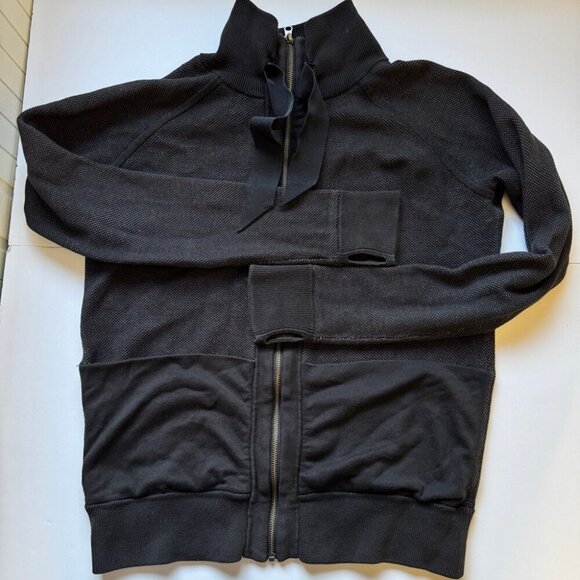 Lululemon Post Savasana Jacket Black Heathered Medium Gray Reversible Coat Sz 6 - Picture 12 of 13